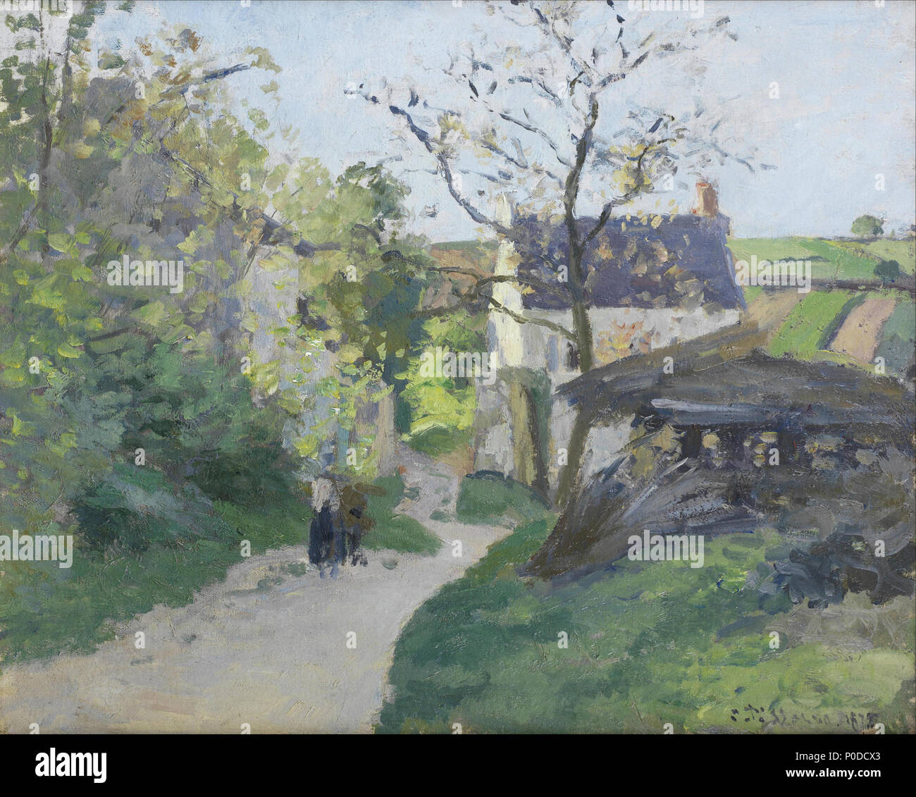 6 Camille Pissarro (Francese, 1830-1903) Le grand noyer à l'Hermitage Foto Stock