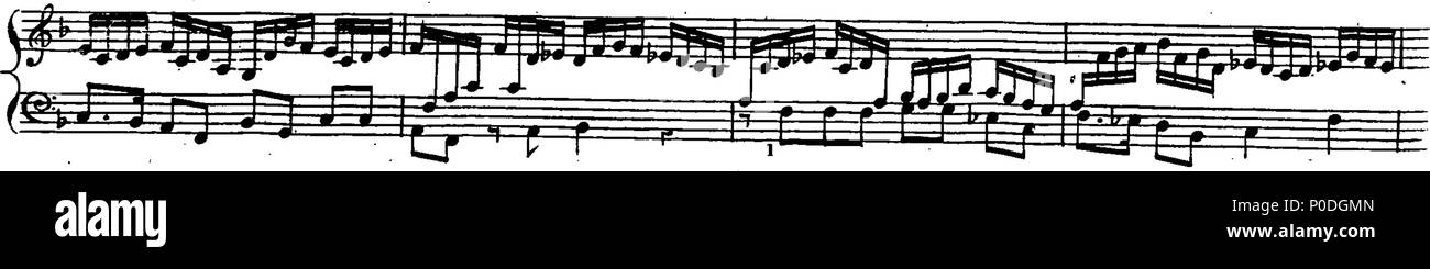 . Inglese: Fleuron dal libro: un terzo insieme di selezionare brani per organo eseguite presso la chiesa di San Giorgio Hanover-Square. Dedicato a destra Honble. Signore Visconte Fitzwilliam, dalla sua signoria più servo obbediente John Keeble. Questi Pleecs alsho' composto di organo sono ugualmente di migliorare e divertente sulla Harphehord. 220 un terzo insieme di selezionare brani per organo eseguite presso la chiesa di St Fleuron T180280-11 Foto Stock