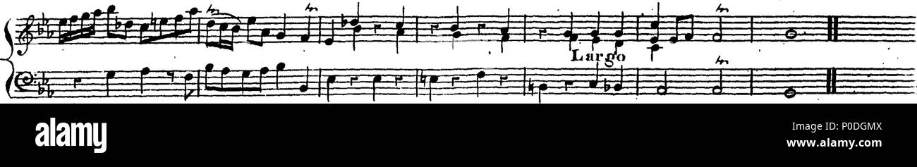 . Inglese: Fleuron dal libro: un terzo insieme di selezionare brani per organo eseguite presso la chiesa di San Giorgio Hanover-Square. Dedicato a destra Honble. Signore Visconte Fitzwilliam, dalla sua signoria più servo obbediente John Keeble. Questi Pleecs alsho' composto di organo sono ugualmente di migliorare e divertente sulla Harphehord. 220 un terzo insieme di selezionare brani per organo eseguite presso la chiesa di St Fleuron T180280-15 Foto Stock