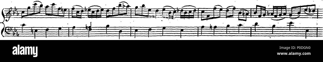 . Inglese: Fleuron dal libro: un terzo insieme di selezionare brani per organo eseguite presso la chiesa di San Giorgio Hanover-Square. Dedicato a destra Honble. Signore Visconte Fitzwilliam, dalla sua signoria più servo obbediente John Keeble. Questi Pleecs alsho' composto di organo sono ugualmente di migliorare e divertente sulla Harphehord. 220 un terzo insieme di selezionare brani per organo eseguite presso la chiesa di St Fleuron T180280-17 Foto Stock