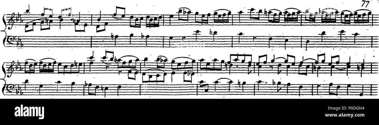 . Inglese: Fleuron dal libro: un terzo insieme di selezionare brani per organo eseguite presso la chiesa di San Giorgio Hanover-Square. Dedicato a destra Honble. Signore Visconte Fitzwilliam, dalla sua signoria più servo obbediente John Keeble. Questi Pleecs alsho' composto di organo sono ugualmente di migliorare e divertente sulla Harphehord. 220 un terzo insieme di selezionare brani per organo eseguite presso la chiesa di St Fleuron T180280-18 Foto Stock