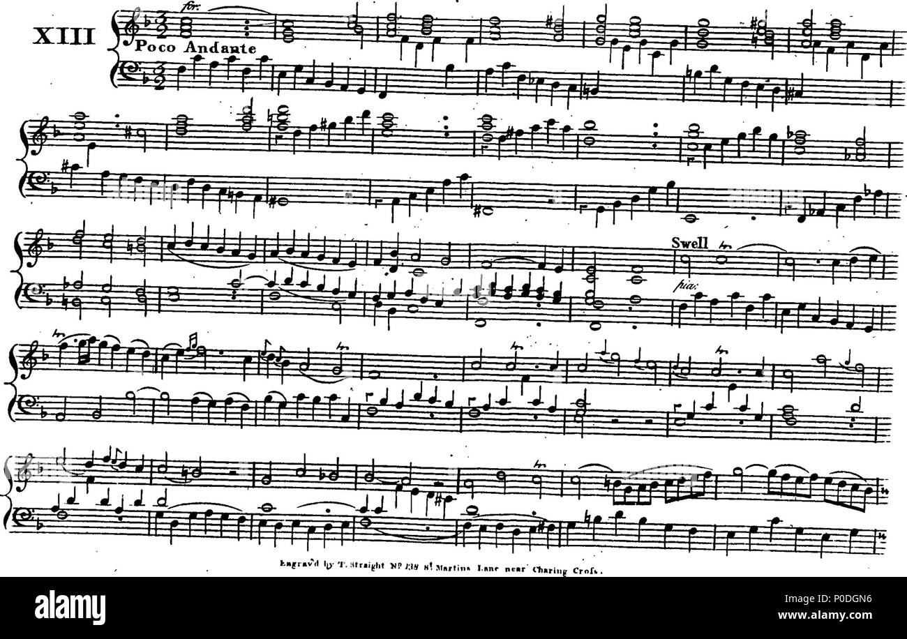 . Inglese: Fleuron dal libro: un terzo insieme di selezionare brani per organo eseguite presso la chiesa di San Giorgio Hanover-Square. Dedicato a destra Honble. Signore Visconte Fitzwilliam, dalla sua signoria più servo obbediente John Keeble. Questi Pleecs alsho' composto di organo sono ugualmente di migliorare e divertente sulla Harphehord. 220 un terzo insieme di selezionare brani per organo eseguite presso la chiesa di St Fleuron T180280-2 Foto Stock