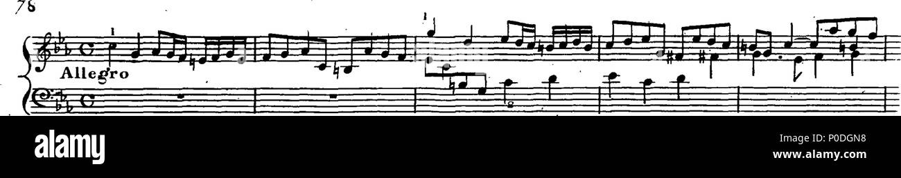 . Inglese: Fleuron dal libro: un terzo insieme di selezionare brani per organo eseguite presso la chiesa di San Giorgio Hanover-Square. Dedicato a destra Honble. Signore Visconte Fitzwilliam, dalla sua signoria più servo obbediente John Keeble. Questi Pleecs alsho' composto di organo sono ugualmente di migliorare e divertente sulla Harphehord. 220 un terzo insieme di selezionare brani per organo eseguite presso la chiesa di St Fleuron T180280-21 Foto Stock