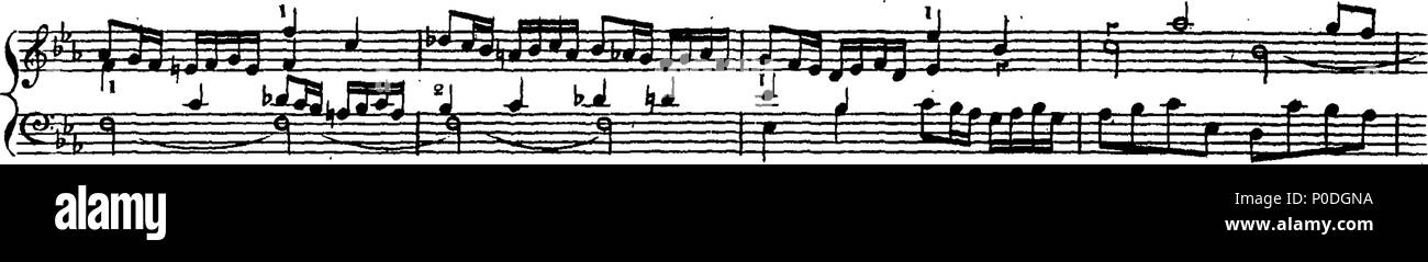 . Inglese: Fleuron dal libro: un terzo insieme di selezionare brani per organo eseguite presso la chiesa di San Giorgio Hanover-Square. Dedicato a destra Honble. Signore Visconte Fitzwilliam, dalla sua signoria più servo obbediente John Keeble. Questi Pleecs alsho' composto di organo sono ugualmente di migliorare e divertente sulla Harphehord. 220 un terzo insieme di selezionare brani per organo eseguite presso la chiesa di St Fleuron T180280-23 Foto Stock