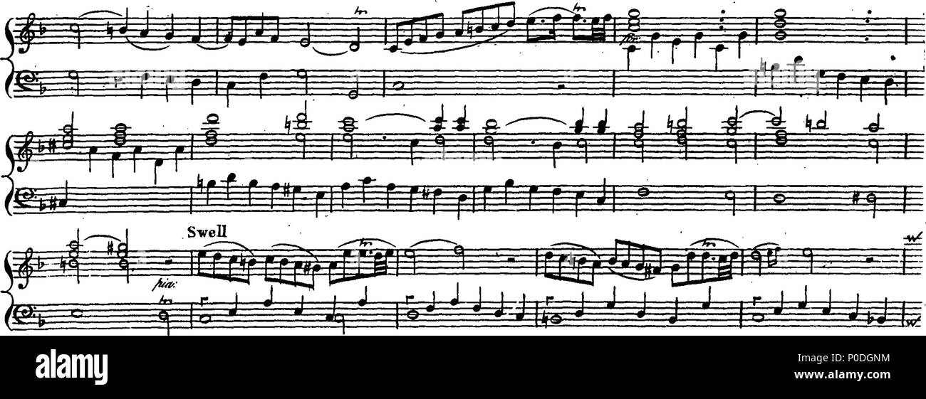 . Inglese: Fleuron dal libro: un terzo insieme di selezionare brani per organo eseguite presso la chiesa di San Giorgio Hanover-Square. Dedicato a destra Honble. Signore Visconte Fitzwilliam, dalla sua signoria più servo obbediente John Keeble. Questi Pleecs alsho' composto di organo sono ugualmente di migliorare e divertente sulla Harphehord. 220 un terzo insieme di selezionare brani per organo eseguite presso la chiesa di St Fleuron T180280-3 Foto Stock