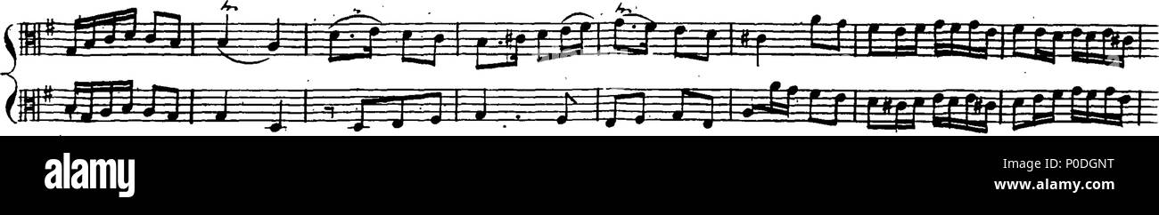 . Inglese: Fleuron dal libro: un terzo insieme di selezionare brani per organo eseguite presso la chiesa di San Giorgio Hanover-Square. Dedicato a destra Honble. Signore Visconte Fitzwilliam, dalla sua signoria più servo obbediente John Keeble. Questi Pleecs alsho' composto di organo sono ugualmente di migliorare e divertente sulla Harphehord. 220 un terzo insieme di selezionare brani per organo eseguite presso la chiesa di St Fleuron T180280-32 Foto Stock
