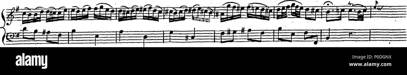 . Inglese: Fleuron dal libro: un terzo insieme di selezionare brani per organo eseguite presso la chiesa di San Giorgio Hanover-Square. Dedicato a destra Honble. Signore Visconte Fitzwilliam, dalla sua signoria più servo obbediente John Keeble. Questi Pleecs alsho' composto di organo sono ugualmente di migliorare e divertente sulla Harphehord. 220 un terzo insieme di selezionare brani per organo eseguite presso la chiesa di St Fleuron T180280-34 Foto Stock