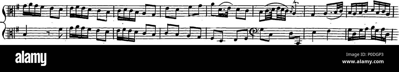 . Inglese: Fleuron dal libro: un terzo insieme di selezionare brani per organo eseguite presso la chiesa di San Giorgio Hanover-Square. Dedicato a destra Honble. Signore Visconte Fitzwilliam, dalla sua signoria più servo obbediente John Keeble. Questi Pleecs alsho' composto di organo sono ugualmente di migliorare e divertente sulla Harphehord. 221 un terzo insieme di selezionare brani per organo eseguite presso la chiesa di St Fleuron T180280-38 Foto Stock