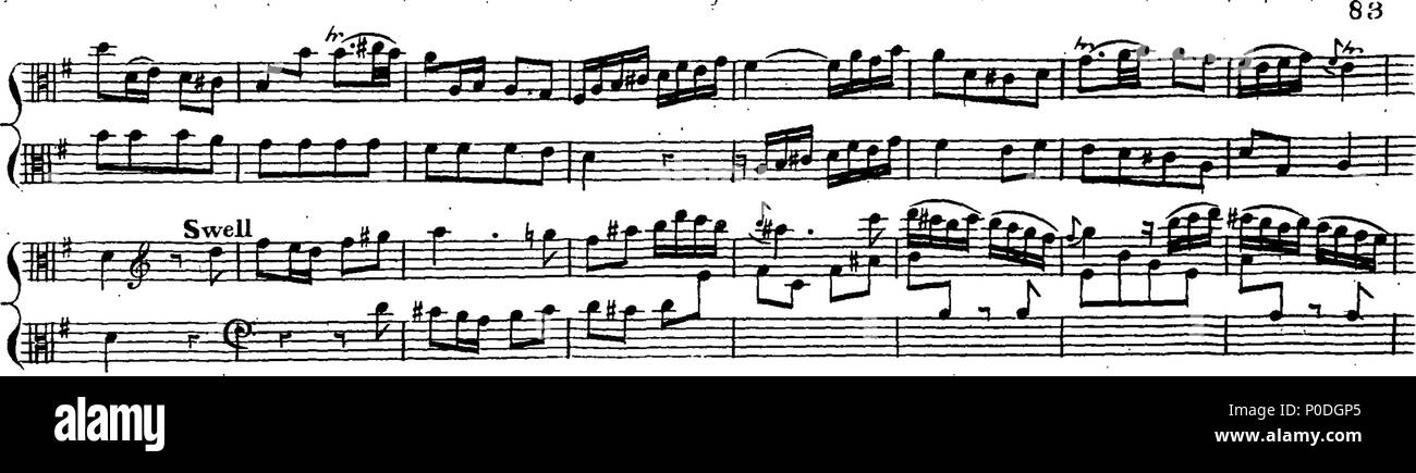 . Inglese: Fleuron dal libro: un terzo insieme di selezionare brani per organo eseguite presso la chiesa di San Giorgio Hanover-Square. Dedicato a destra Honble. Signore Visconte Fitzwilliam, dalla sua signoria più servo obbediente John Keeble. Questi Pleecs alsho' composto di organo sono ugualmente di migliorare e divertente sulla Harphehord. 221 un terzo insieme di selezionare brani per organo eseguite presso la chiesa di St Fleuron T180280-36 Foto Stock