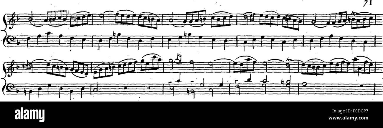 . Inglese: Fleuron dal libro: un terzo insieme di selezionare brani per organo eseguite presso la chiesa di San Giorgio Hanover-Square. Dedicato a destra Honble. Signore Visconte Fitzwilliam, dalla sua signoria più servo obbediente John Keeble. Questi Pleecs alsho' composto di organo sono ugualmente di migliorare e divertente sulla Harphehord. 221 un terzo insieme di selezionare brani per organo eseguite presso la chiesa di St Fleuron T180280-4 Foto Stock