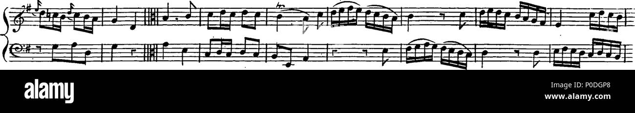 . Inglese: Fleuron dal libro: un terzo insieme di selezionare brani per organo eseguite presso la chiesa di San Giorgio Hanover-Square. Dedicato a destra Honble. Signore Visconte Fitzwilliam, dalla sua signoria più servo obbediente John Keeble. Questi Pleecs alsho' composto di organo sono ugualmente di migliorare e divertente sulla Harphehord. 221 un terzo insieme di selezionare brani per organo eseguite presso la chiesa di St Fleuron T180280-40 Foto Stock
