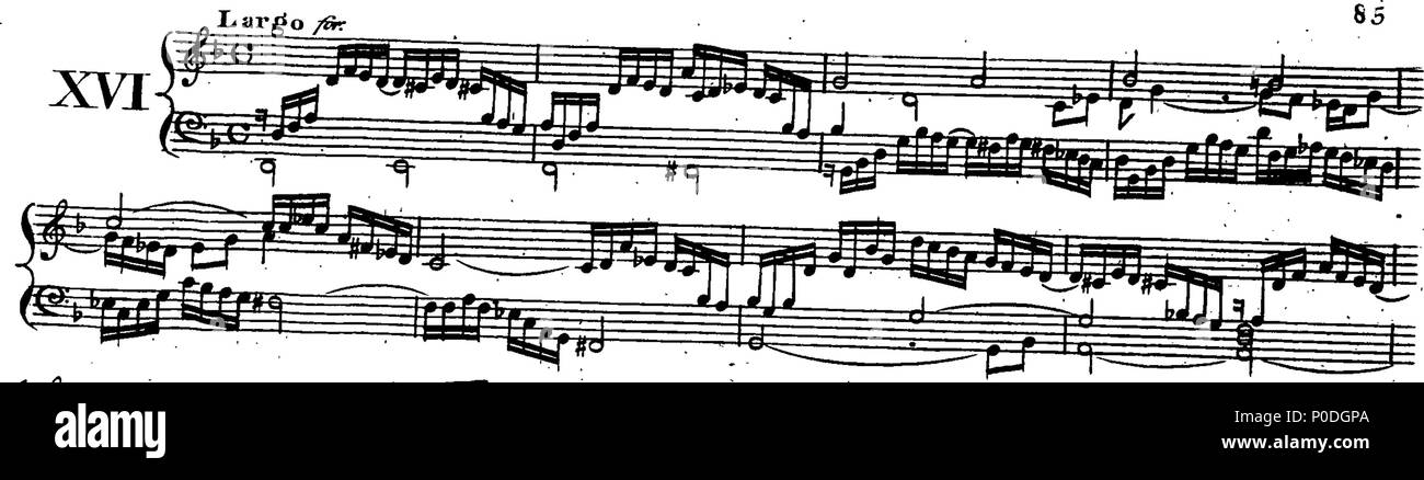 . Inglese: Fleuron dal libro: un terzo insieme di selezionare brani per organo eseguite presso la chiesa di San Giorgio Hanover-Square. Dedicato a destra Honble. Signore Visconte Fitzwilliam, dalla sua signoria più servo obbediente John Keeble. Questi Pleecs alsho' composto di organo sono ugualmente di migliorare e divertente sulla Harphehord. 221 un terzo insieme di selezionare brani per organo eseguite presso la chiesa di St Fleuron T180280-41 Foto Stock