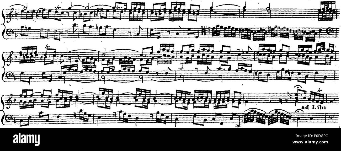 . Inglese: Fleuron dal libro: un terzo insieme di selezionare brani per organo eseguite presso la chiesa di San Giorgio Hanover-Square. Dedicato a destra Honble. Signore Visconte Fitzwilliam, dalla sua signoria più servo obbediente John Keeble. Questi Pleecs alsho' composto di organo sono ugualmente di migliorare e divertente sulla Harphehord. 221 un terzo insieme di selezionare brani per organo eseguite presso la chiesa di St Fleuron T180280-44 Foto Stock