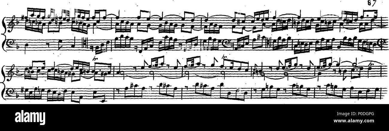 . Inglese: Fleuron dal libro: un terzo insieme di selezionare brani per organo eseguite presso la chiesa di San Giorgio Hanover-Square. Dedicato a destra Honble. Signore Visconte Fitzwilliam, dalla sua signoria più servo obbediente John Keeble. Questi Pleecs alsho' composto di organo sono ugualmente di migliorare e divertente sulla Harphehord. 221 un terzo insieme di selezionare brani per organo eseguite presso la chiesa di St Fleuron T180280-45 Foto Stock