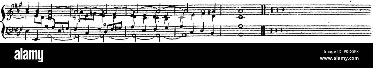 . Inglese: Fleuron dal libro: un terzo insieme di selezionare brani per organo eseguite presso la chiesa di San Giorgio Hanover-Square. Dedicato a destra Honble. Signore Visconte Fitzwilliam, dalla sua signoria più servo obbediente John Keeble. Questi Pleecs alsho' composto di organo sono ugualmente di migliorare e divertente sulla Harphehord. 221 un terzo insieme di selezionare brani per organo eseguite presso la chiesa di St Fleuron T180280-53 Foto Stock