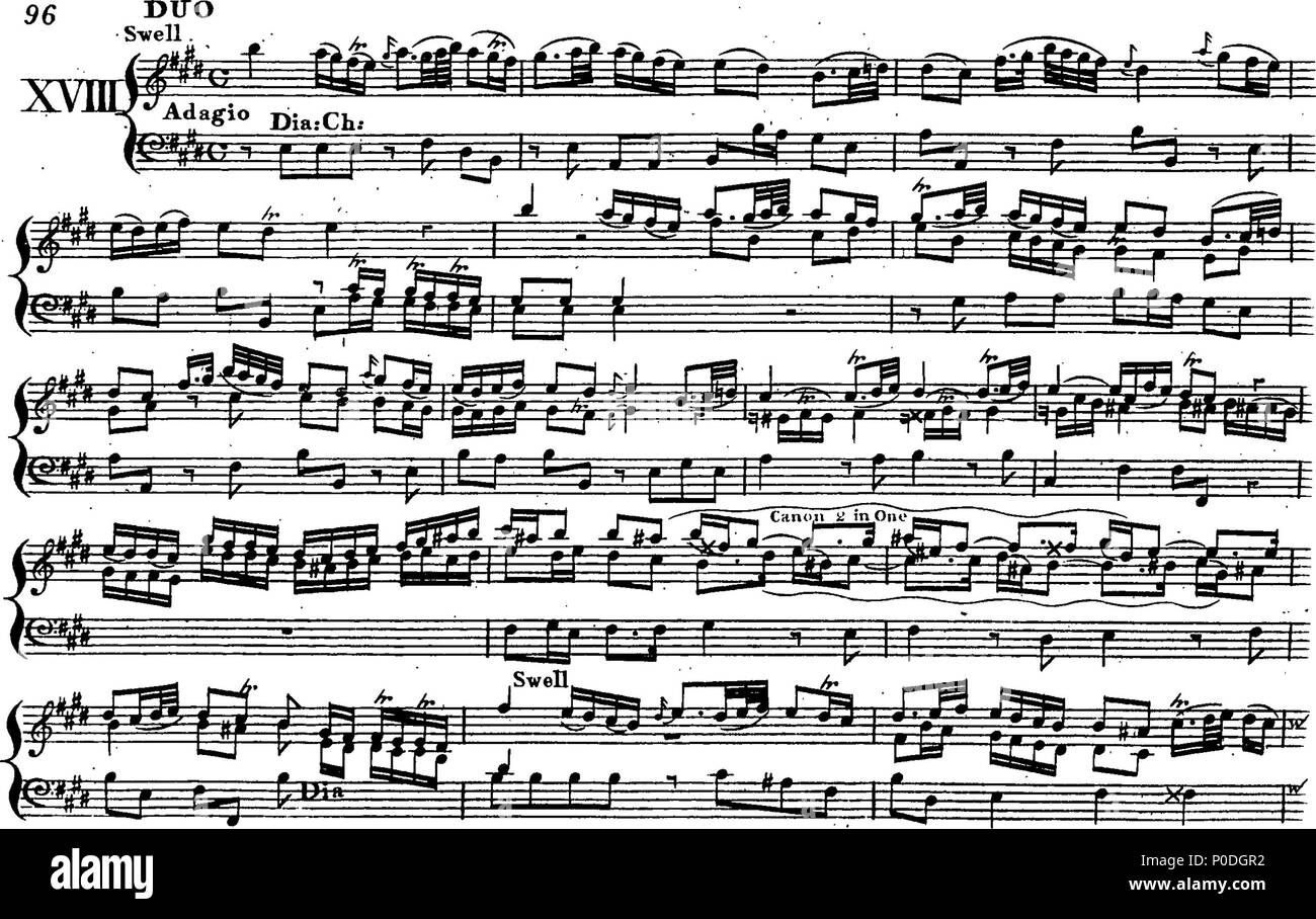 . Inglese: Fleuron dal libro: un terzo insieme di selezionare brani per organo eseguite presso la chiesa di San Giorgio Hanover-Square. Dedicato a destra Honble. Signore Visconte Fitzwilliam, dalla sua signoria più servo obbediente John Keeble. Questi Pleecs alsho' composto di organo sono ugualmente di migliorare e divertente sulla Harphehord. 221 un terzo insieme di selezionare brani per organo eseguite presso la chiesa di St Fleuron T180280-56 Foto Stock