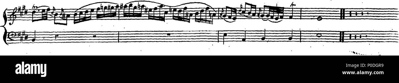 . Inglese: Fleuron dal libro: un terzo insieme di selezionare brani per organo eseguite presso la chiesa di San Giorgio Hanover-Square. Dedicato a destra Honble. Signore Visconte Fitzwilliam, dalla sua signoria più servo obbediente John Keeble. Questi Pleecs alsho' composto di organo sono ugualmente di migliorare e divertente sulla Harphehord. 221 un terzo insieme di selezionare brani per organo eseguite presso la chiesa di St Fleuron T180280-61 Foto Stock