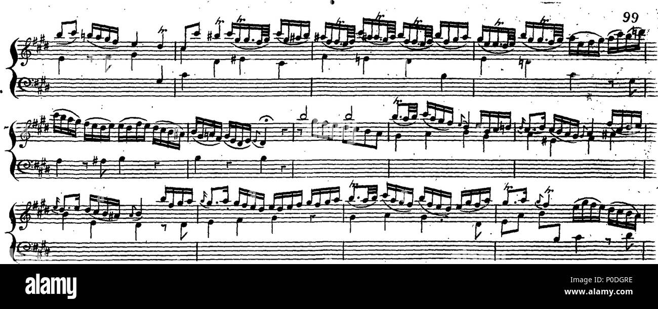 . Inglese: Fleuron dal libro: un terzo insieme di selezionare brani per organo eseguite presso la chiesa di San Giorgio Hanover-Square. Dedicato a destra Honble. Signore Visconte Fitzwilliam, dalla sua signoria più servo obbediente John Keeble. Questi Pleecs alsho' composto di organo sono ugualmente di migliorare e divertente sulla Harphehord. 221 un terzo insieme di selezionare brani per organo eseguite presso la chiesa di St Fleuron T180280-63 Foto Stock