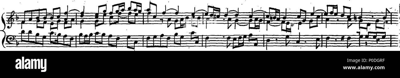 . Inglese: Fleuron dal libro: un terzo insieme di selezionare brani per organo eseguite presso la chiesa di San Giorgio Hanover-Square. Dedicato a destra Honble. Signore Visconte Fitzwilliam, dalla sua signoria più servo obbediente John Keeble. Questi Pleecs alsho' composto di organo sono ugualmente di migliorare e divertente sulla Harphehord. 221 un terzo insieme di selezionare brani per organo eseguite presso la chiesa di St Fleuron T180280-7 Foto Stock