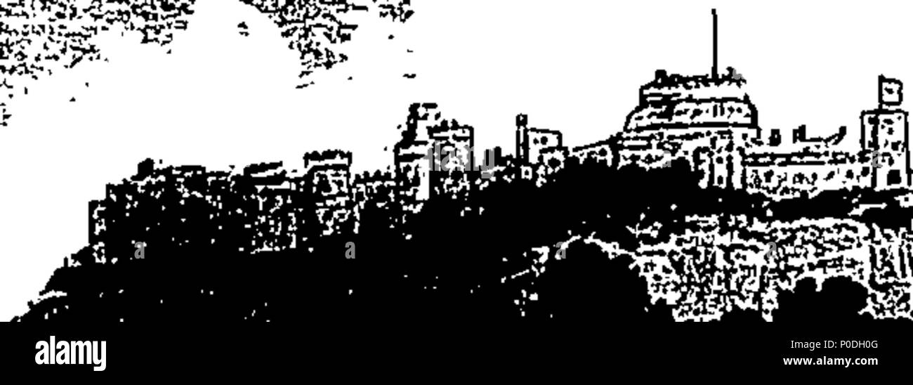 . Inglese: Fleuron dal libro: un rilievo topografico della grande strada da Londra a Bath e Bristol. Con storici e conti descrittivo del paese, borghi e colleghi di sedi e ad essa adiacente; illustrato da viste in prospettiva della maggior parte selezionare e pittoresco paesaggio a cui si è aggiunta una corretta mappa del paese a tre miglia su ogni lato della strada; previsto a partire da una scala di un pollice per un miglio. Da Archibald Robertson. 221 un rilievo topografico della grande strada da Londra a Bath e Bristol Fleuron T100355-15 Foto Stock