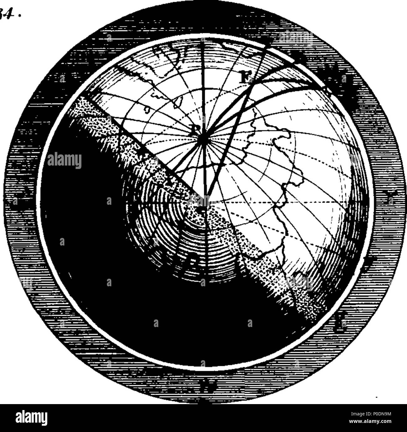 . Inglese: Fleuron dal libro: un trattato che descrive la costruzione e spiegare l'uso di nuovi globi celesti e terrestri. Progettato per illustrare, nel modo più semplice e naturale, il phoenomena della terra e dei cieli e per mostrare la corrispondenza tra le due sfere. Con una grande varietà di astronomico e problemi geografici. Da George Adams, strumento matematico Maker a Sua Maestà. 225 un trattato che descrive la costruzione e spiegare l'uso di nuovi globi celesti e terrestri Fleuron T127735-20 Foto Stock