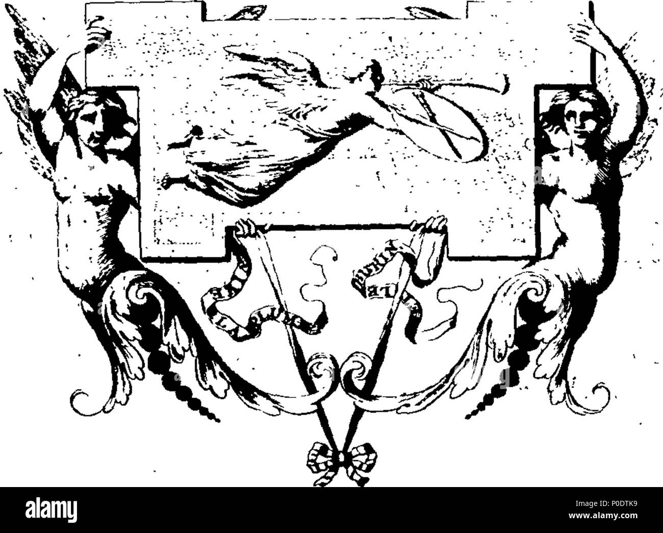 . Inglese: Fleuron dal libro: un trattato di cinque ordini di colonne in architettura, ... Al quale è allegato'd, un discorso concernente lesene: e di numerosi abusi introduc'd in architettura. Engraven su sei piastre folio ... adornano'd con ... frontiere, ... lettere iniziali e ... tail-pezzi, b John Sturt. Scritto in francese da Claude Perrault, ... Fatto inglese da John James ... 231 Un trattato di cinque ordini di colonne in architettura Fleuron n013971-37 Foto Stock