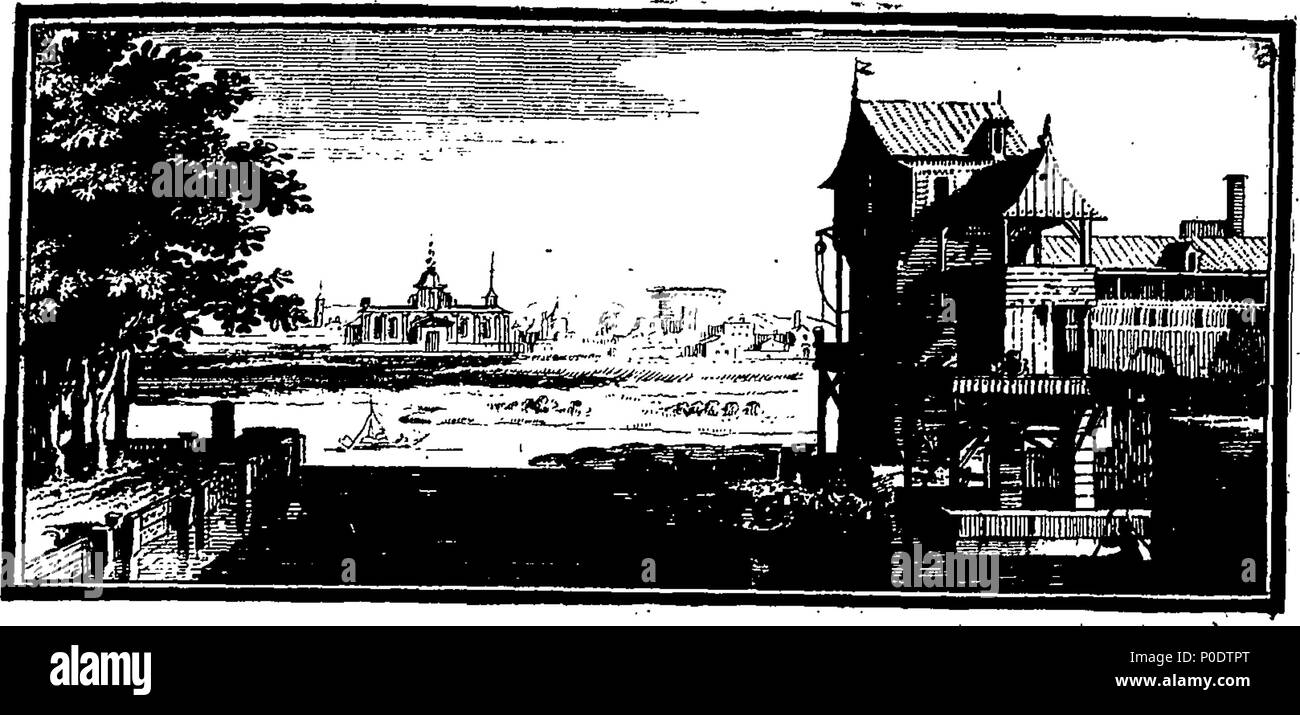 . Inglese: Fleuron dal libro: un trattato di cinque ordini di colonne in architettura, Toscane, dorico, ionico e corinzio e composito. In cui le proporzioni dei caratteri e dei membri delle loro diverse colonnine, colonne e Entablatures, sono distintamente considerare'd rispetto alla pratica della Antients e rinoceronti. Anche una più naturale, Easie e metodo praticabile stabilite per la determinazione della parte mostminute in tutti gli ordini, senza una frazione. Al quale è allegato'd, un discorso concernente lesene: e di numerosi abusi introduc'd in architettura. Engraven su sei piastre folio o Foto Stock