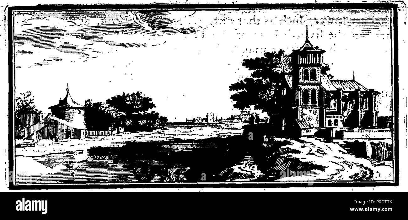. Inglese: Fleuron dal libro: un trattato di cinque ordini di colonne in architettura, Toscane, dorico, ionico e corinzio e composito. In cui le proporzioni dei caratteri e dei membri delle loro diverse colonnine, colonne e Entablatures, sono distintamente considerare'd rispetto alla pratica della Antients e rinoceronti. Anche una più naturale, Easie e metodo praticabile stabilite per la determinazione della parte mostminute in tutti gli ordini, senza una frazione. Al quale è allegato'd, un discorso concernente lesene: e di numerosi abusi introduc'd in architettura. Engraven su sei piastre folio o Foto Stock