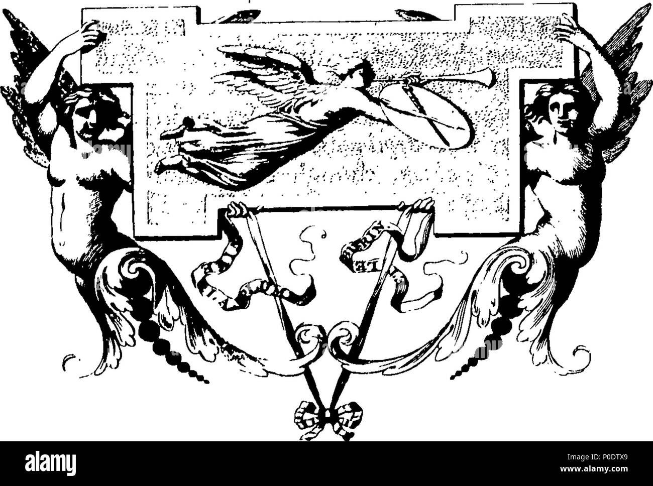 . Inglese: Fleuron dal libro: un trattato di cinque ordini di colonne in architettura, Toscane, dorico, ionico e corinzio e composito. In cui le proporzioni dei caratteri e dei membri delle loro diverse colonnine, colonne e Entablatures, sono distintamente considerare'd rispetto alla pratica della Antients e rinoceronti. Anche una più naturale, Easie e metodo praticabile stabilite per la determinazione della parte mostminute in tutti gli ordini, senza una frazione. Al quale è allegato'd, un discorso concernente lesene: e di numerosi abusi introduc'd in architettura. Engraven su sei piastre folio o Foto Stock