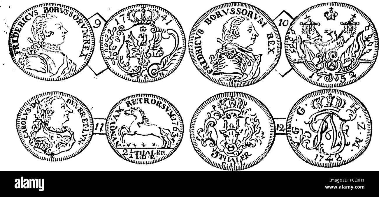 . Inglese: Fleuron dal libro: una vista delle monete in questo momento attuale in tutta Europa; che presenta figure di vicino a 300 su 25 piastre di rame, insieme con il loro valore e in metallo che cosa essi sono colpiti, come rame, Miliardo, argento o oro, distinguendo il reale delle monete dal denaro dei Accompts; anche i diversi valori delle stesse denominazioni sotto le diverse denominazioni di banca, modificare, Imperiale, permesso e denaro corrente. destinati ad uso dei viaggiatori e tutti coloro che hanno qualsiasi corrispondenza con i paesi stranieri. Da Thomas Snelling. 242 Una vista delle monete in questo momento Foto Stock