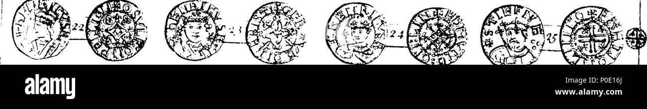 . Inglese: Fleuron dal libro: una vista della moneta d'argento e conio di Inghilterra, dalla conquista normanna al tempo presente. Considerare'd con riguardo al tipo, leggenda, ordina, rarità, peso, finezza e valore. Con rame-piastre. 243 Una vista della moneta d'argento e conio di Inghilterra, dalla conquista normanna al tempo presente Fleuron T058116-21 Foto Stock
