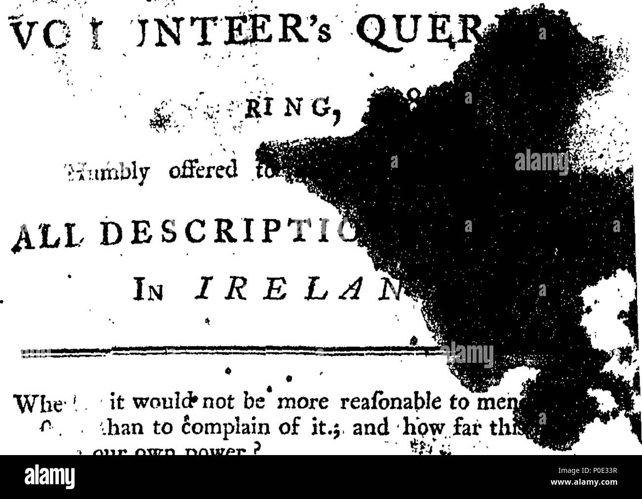 . Inglese: Fleuron dal libro: un volontario di query, in Primavera, 1780; umilmente offerti alla considerazione di tutte le descrizioni degli uomini in Irlanda. 247 un volontario di query, in Primavera, 1780; umilmente offerti alla considerazione di tutte le descrizioni degli uomini in Irlanda Fleuron T132737-1 Foto Stock