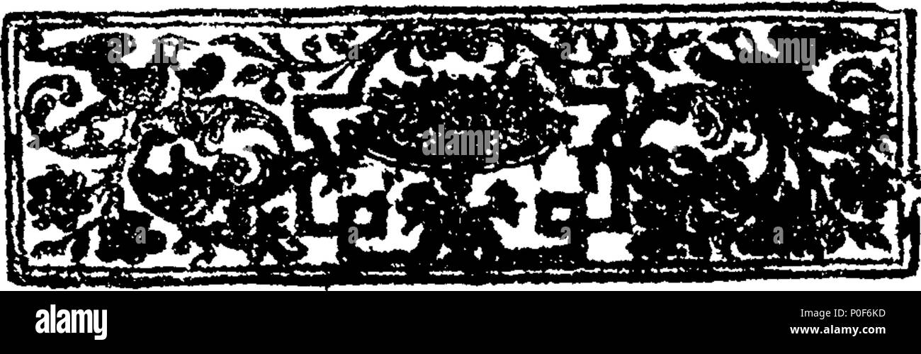 . Inglese: Fleuron dal libro: un vero conto delle più trionfale e royal grandeur, a solemnization del battesimo di Sua Altezza Reale, Henry principe della Scozia, e successivamente il Principe di Galles, figlio di Re James VI. della Scozia, e I. dell'Inghilterra. Egli fu battezzato il 30 agosto, 1594. Esattamente ristampato, conformi alla vecchia copia stampata a Londra, nell'anno 1603. 239 un vero conto delle più trionfale e royal grandeur Fleuron T001057-4 Foto Stock