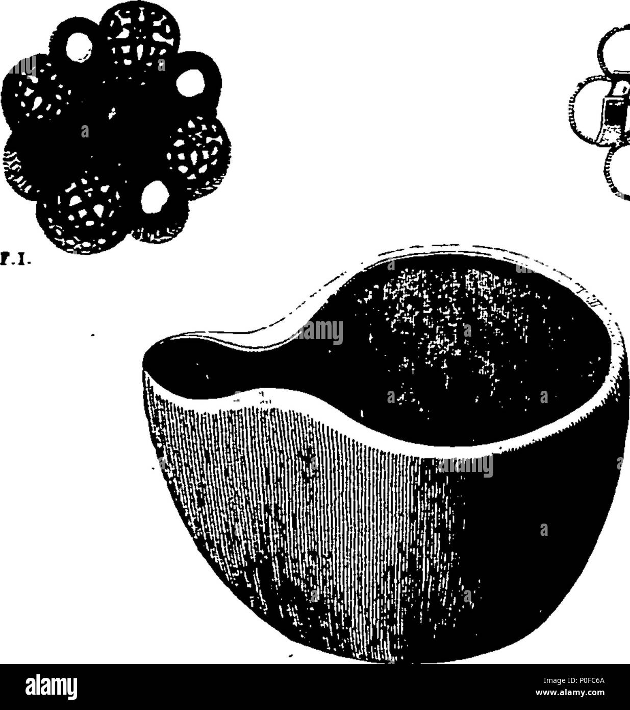 . Inglese: Fleuron dal libro: Conto delle monete, &c. trovato scavando le fondamenta di alcune vecchie case nei pressi della chiesa di Santa Maria Hill, Londra, 1774. Dal Rev. Il dottor Griffith, rettore della chiesa. Lettura presso la società di antiquari, 6 marzo 1776. 258 Conto delle monete, etc Fleuron N015139-2 Foto Stock