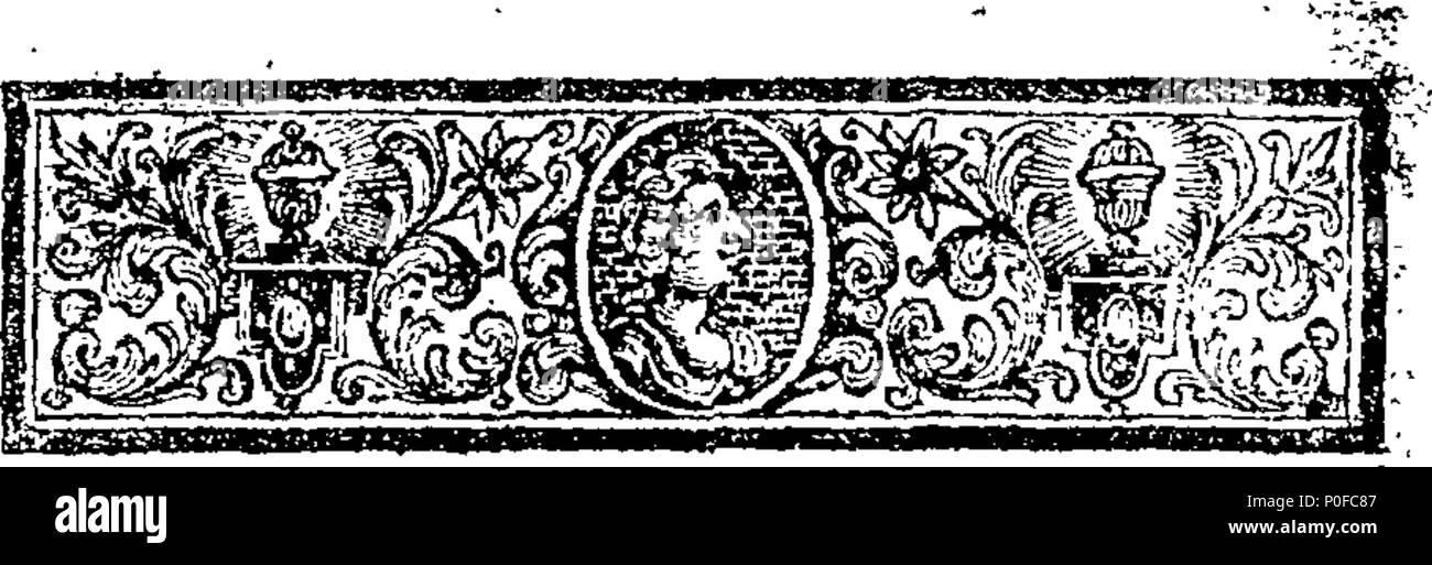 . Inglese: Fleuron dal libro: disquisitions accurate in physick. Traduzione dal latino, ... In cui le cause e sintomi, indicazioni e prognosticks, ... sono distinly [sic] e attentamente esposti. Da G. Bickerton. 258 disquisitions accurate in physick Fleuron T116995-4 Foto Stock