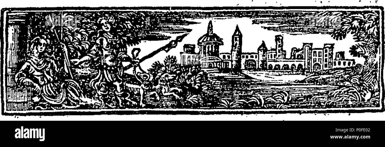 . Inglese: Fleuron dal libro: un viaggio intorno al mondo. Essendo un conto di una notevole enterprize, iniziata nell'anno 1719, principalmente per la crociera sul spagnoli nel grande oceano del sud. Riguardanti il vero fatti storici che di tutta la vicenda: Testifyd da molti ivi imployd; e confirmd dalle autorità dai proprietari. Da William Betagh, capitano di Marines in spedizione. 248 Un viaggio intorno al mondo Fleuron T181354-15 Foto Stock