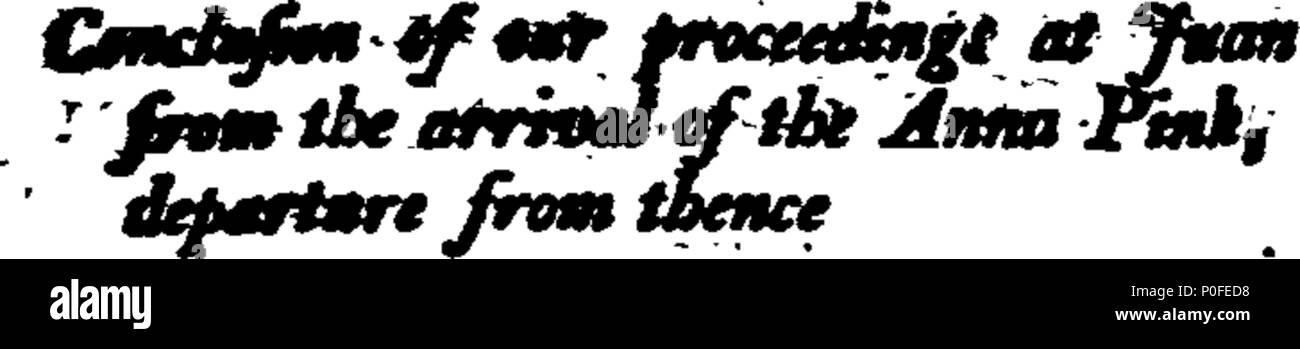 . Inglese: Fleuron dal libro: un viaggio intorno al mondo, negli anni MDCCXL, I, II, III, IV. Da George Anson, Esq. (Fine signore anson) comandante in capo della squadra di sua maestà di navi inviato su una spedizione nei mari del sud. Compilato da le sue carte e materiali, da Richard Walter, M. A. Cappellano della nave il centurione, in spedizione. ... 249 Un viaggio intorno al mondo, negli anni MDCCXL, I, II, III, IV Fleuron T141092-1 Foto Stock