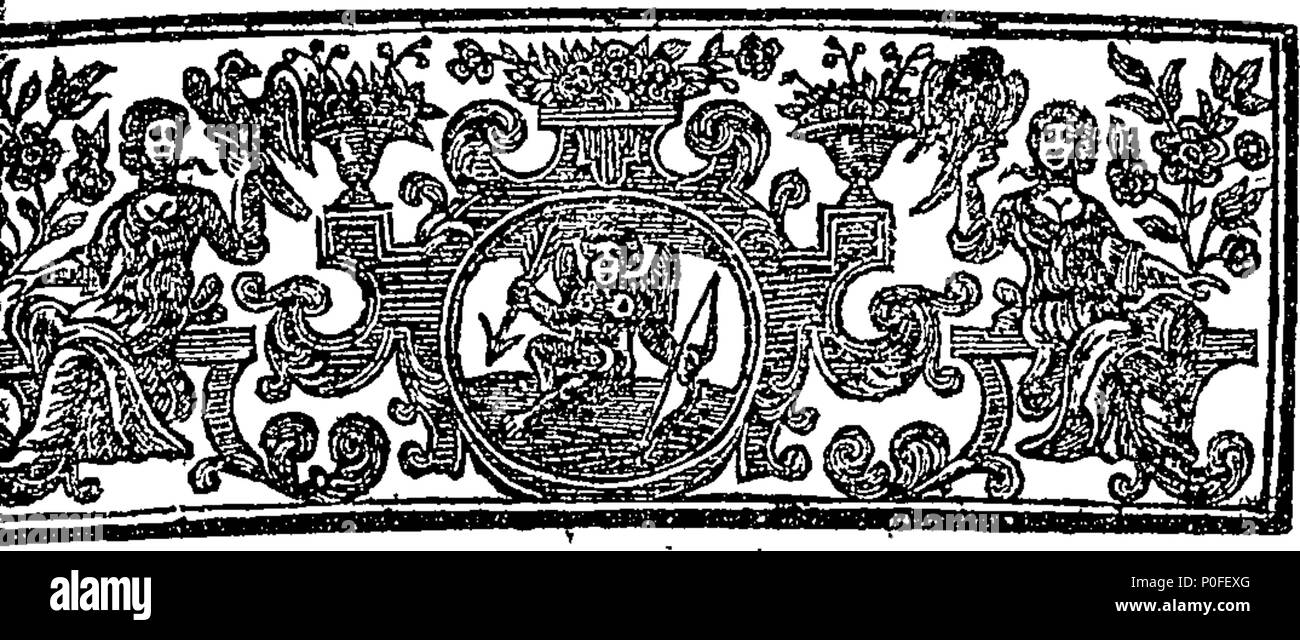 . Inglese: Fleuron dal libro: un viaggio in Barberia, per la redenzione degli schiavi; eseguita (nel 1720) dai Padri Mathurin-Trinitarian, Fran. Comelin, Filemone de la Motte, e Jos. Bernard. Ora il primo Englished dall'originale francese. Con elenchi di più di 400 schiavi riscattati (dalla Royal Bounty della loro fine e presente Maestà) da Mequeniz: anche molto esatta di bozze di quel luogo, Alcasar, Orano, e dei suoi dintorni, con Mappe, &c a cui è allegate, la storia, antica e moderna, di Oran, &c. Con un ufficiale degli spagnoli la procedura in quelle loro recenti conquiste africane Foto Stock