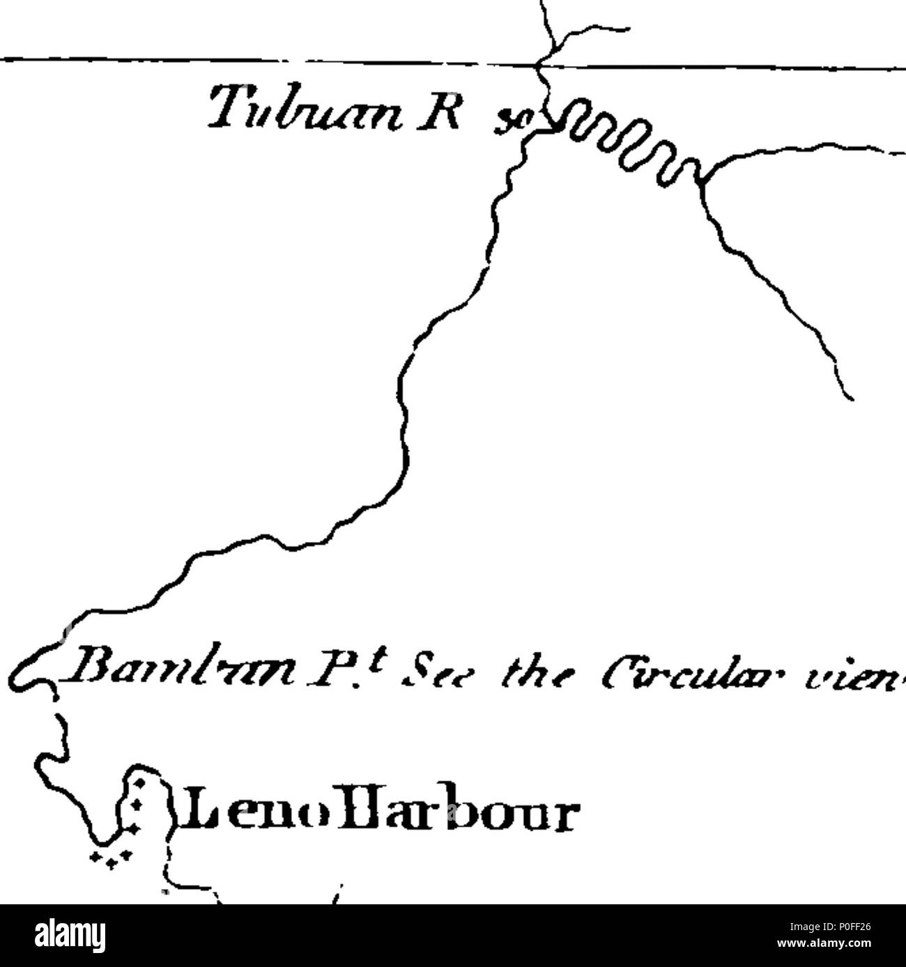 . Inglese: Fleuron dal libro: un viaggio in Nuova Guinea e Isole Molucche, da Balambangan: tra cui un account di Magindano, Sooloo, e altre isole; e illustrato con trenta copperplates. Eseguite nel tartaro Galley, appartenente all'onorevole East India Company, durante gli anni 1774, 1775, e 1776, dal capitano Thomas Forrest. A cui si aggiunge un vocabolario della lingua Magindano. 251 di un viaggio in Nuova Guinea Fleuron T076181-42 Foto Stock