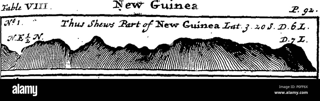 . Inglese: Fleuron dal libro: un viaggio a New-Holland, &c. nell'anno 1699. In cui sono descritti i Canary-Islands, le isole di Mayo e San Jago. La Baia di Tutti i Santi, ... Illustrato con alcune mappe e bozze: subacquei anche gli uccelli, pesci e piante, non trovato in questa parte del mondo, curiosamente ingraven su rame-piastre. Vol. III. Dal capitano William Dampier. 251 di un viaggio da New-Holland, etc Fleuron T034014-8 Foto Stock