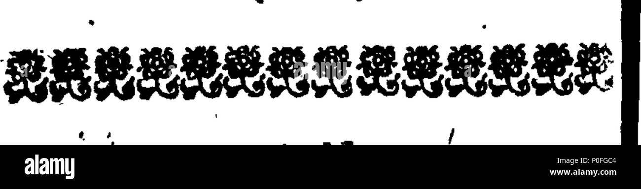 . Inglese: Fleuron dal libro: un meraviglioso profezia da uno chiamato Nixon, che visse nel Cheshire, durante il regno di Re James VI. della Scozia, e I. di Inghilterra, preannunciando diversi eventi significativi relativi al Regno dei regni della Gran Bretagna, alcuni dei quali sono già realizzare'd, e altri per essere compiuto (come alledg'd) nel regno del nostro Sovrano King George II. Con una breve descrizione del Profeta. 254 una meravigliosa profezia da uno chiamato Nixon, che visse nel Cheshire, nel regno di Re Giacomo VI Fleuron T021001-2 Foto Stock