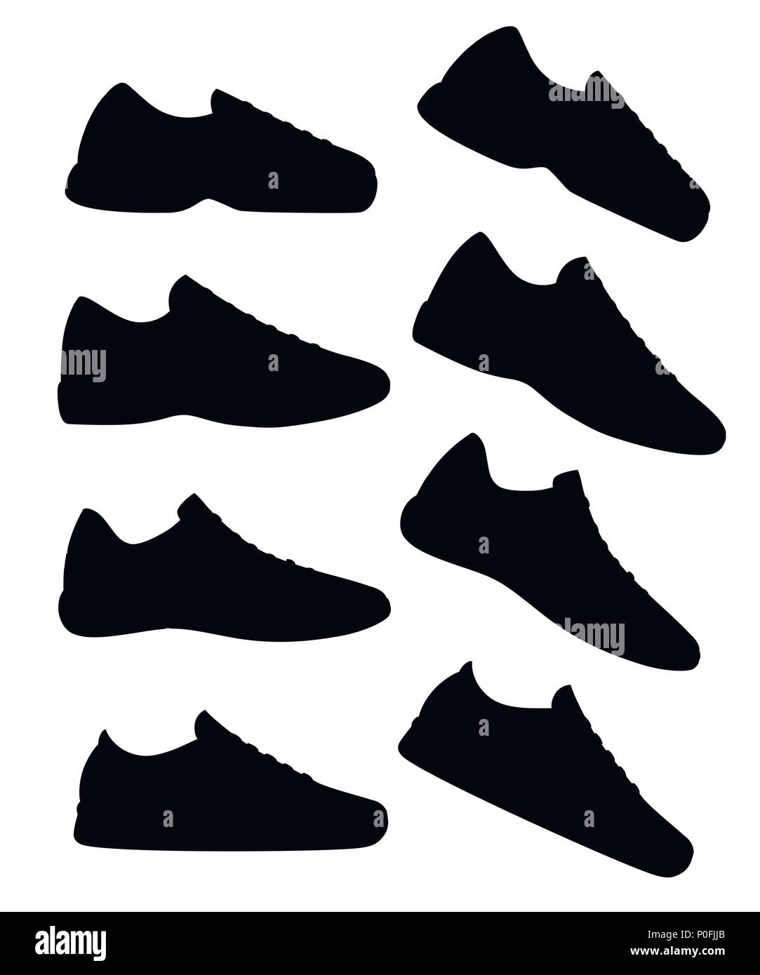 Silhouette Nera Scarpa Sneaker Athletic Sneakers Illustrazione Silhouette Nera Scarpa Sneaker Athletic Sneakers Illustrazione