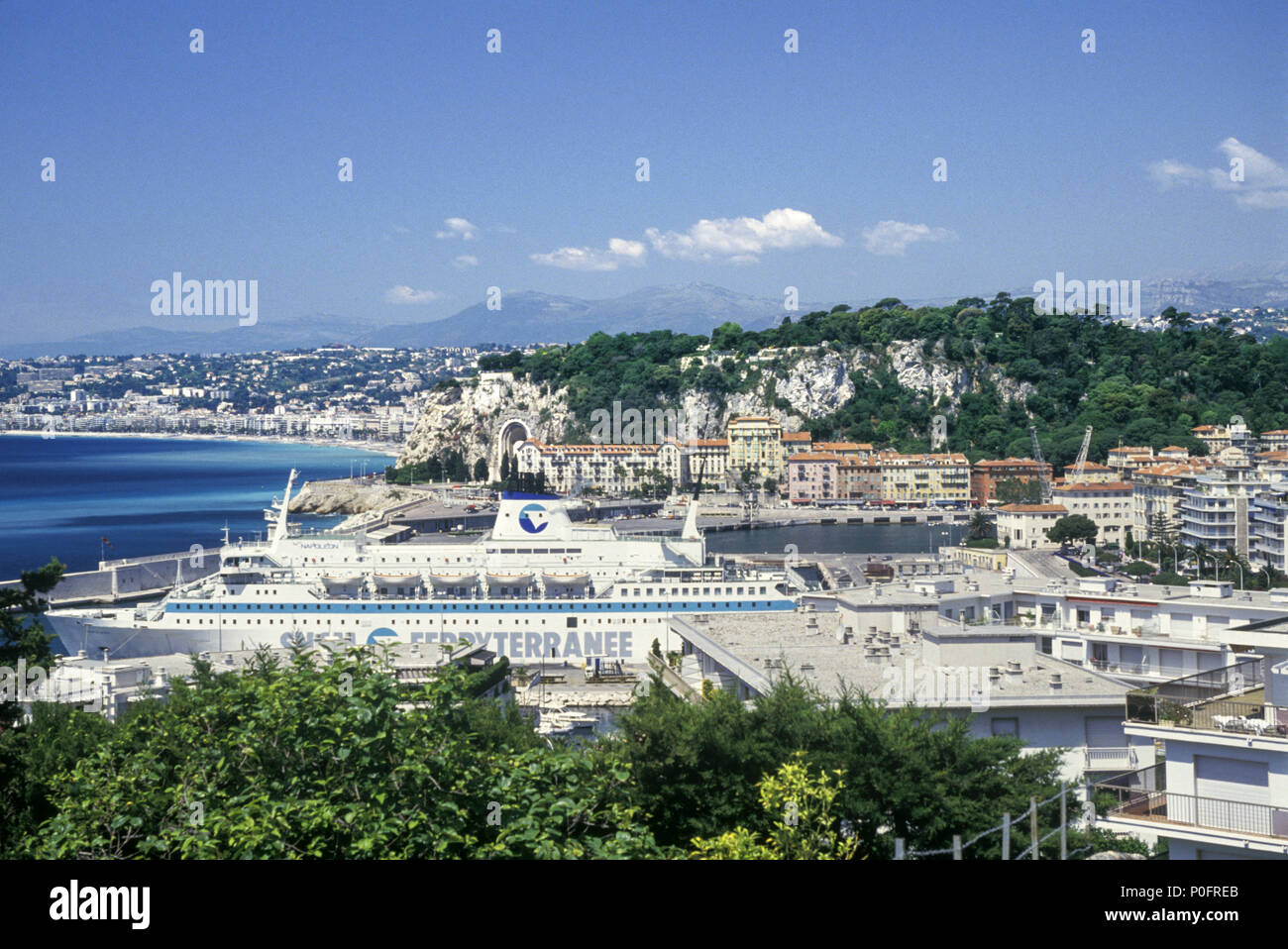 1993 storico porto vecchio di Nizza Cote d Azur Riviera FRANCIA Foto Stock