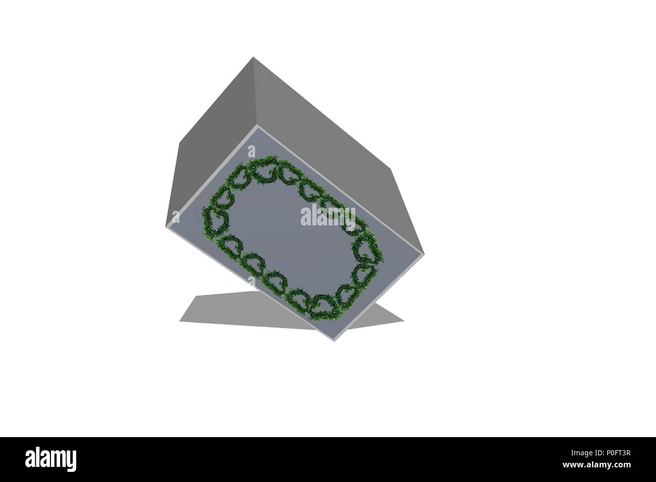 3D render di cuboide bianco su sfondo bianco Foto Stock