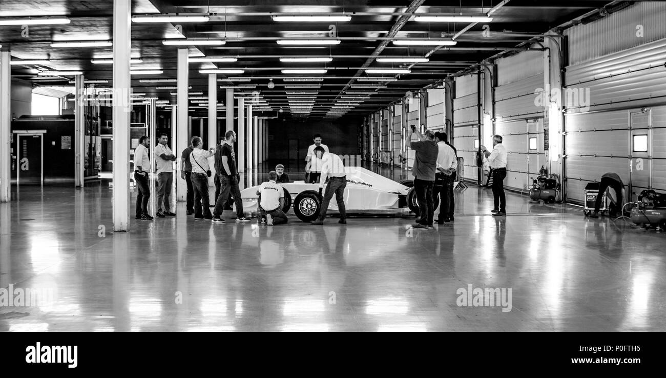 SILVERSTONE UK - Giugno 8, 2018: Pit Stop challenge evento di Silverstone Grand Prix circuito di gara Foto Stock