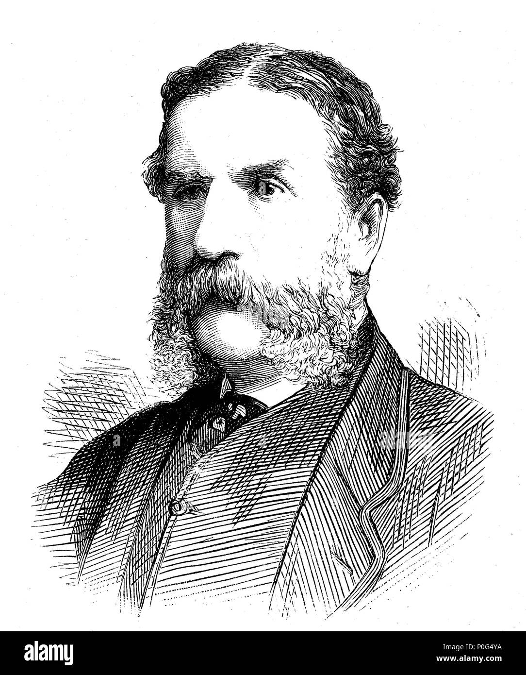 W.P. Adam, governatore di Madras, morì 1881, digitale migliorata la riproduzione di un originale stampa da l'anno 1881 Foto Stock