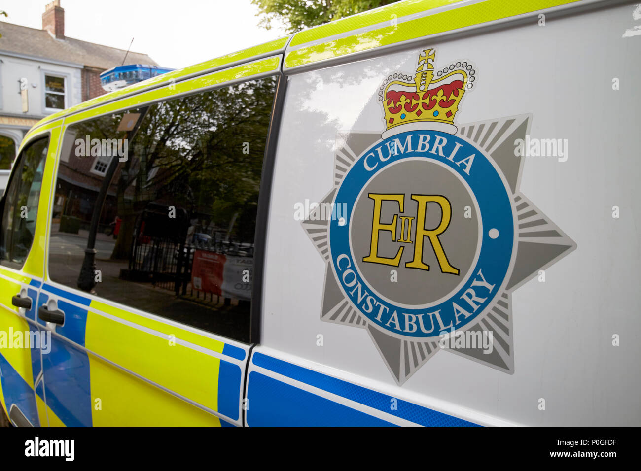 Cumbria polizia Constabulary van con cresta in Carlisle Cumbria Inghilterra REGNO UNITO Foto Stock