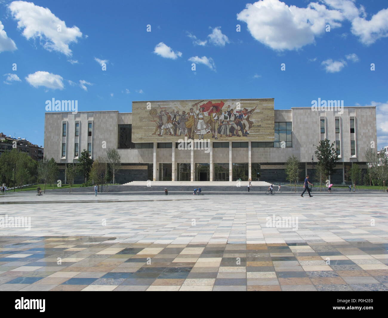 Museo di Storia Nazionale, Piazza Skanderbeg, Tirana, Albania Foto Stock