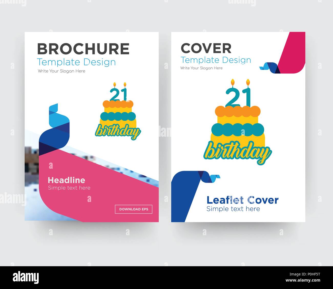 21 compleanno brochure flyer design modello astratto con sfondo