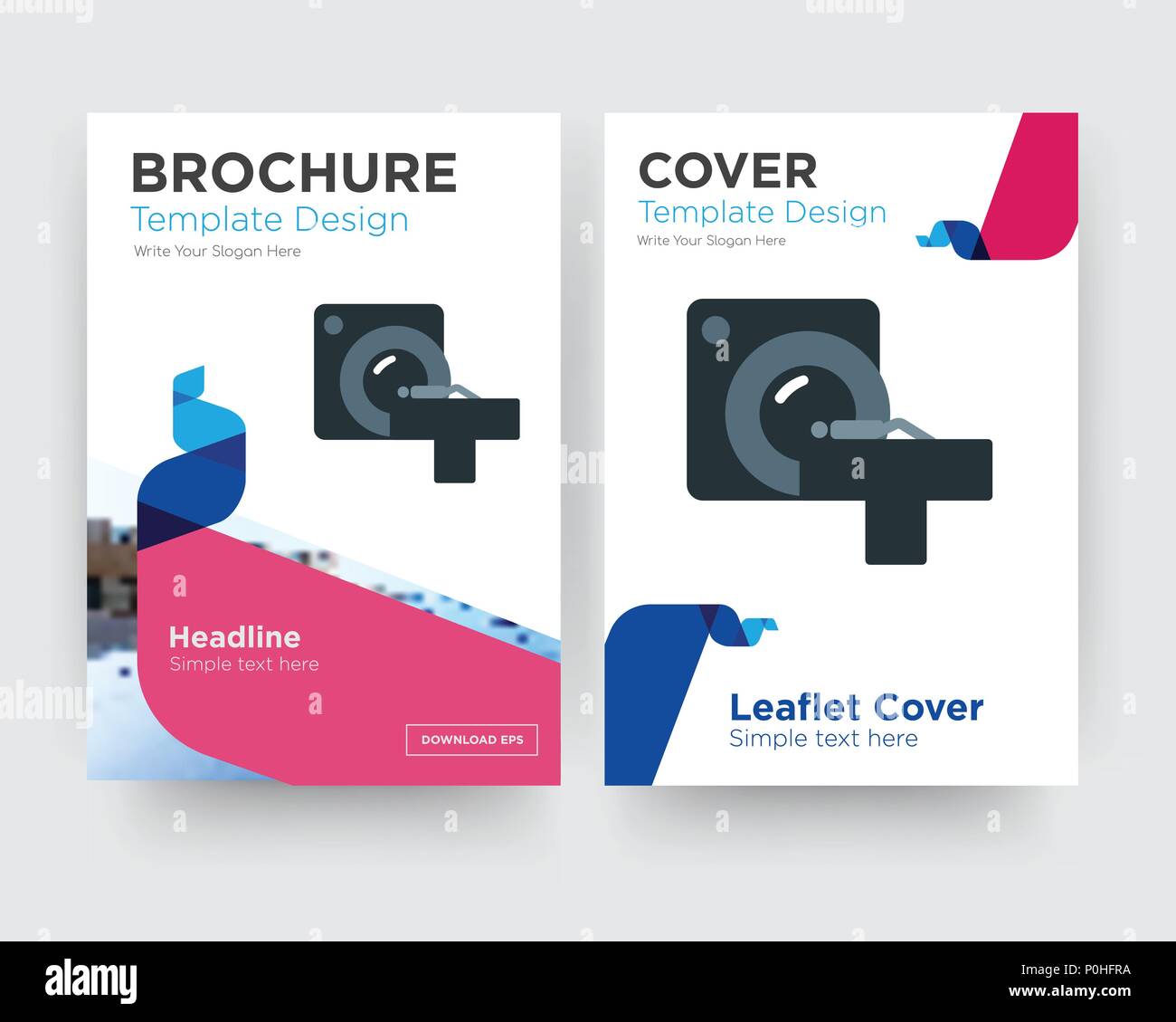 Ct scan brochure flyer design modello astratto con sfondo fotografico, tendenza minimalista business corporate roll up o relazione annuale Illustrazione Vettoriale